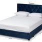 Baxton Studio Caronia Modern and Contemporary Navy Blue Velvet Fabric Upholstered 2-Drawer Queen Size Platform Storage Bed | Beds | Modishstore - 7