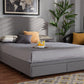 Baxton Studio Larese Light Grey Fabric Upholstered 2-Drawer King Size Platform Storage Bed | Modishstore | Beds