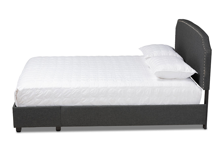 Baxton Studio Larese Dark Grey Fabric Upholstered 2-Drawer Queen Size Platform Storage Bed | Beds | Modishstore - 4