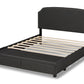Baxton Studio Larese Dark Grey Fabric Upholstered 2-Drawer Queen Size Platform Storage Bed | Beds | Modishstore - 9