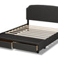 Baxton Studio Larese Dark Grey Fabric Upholstered 2-Drawer Queen Size Platform Storage Bed | Beds | Modishstore - 8