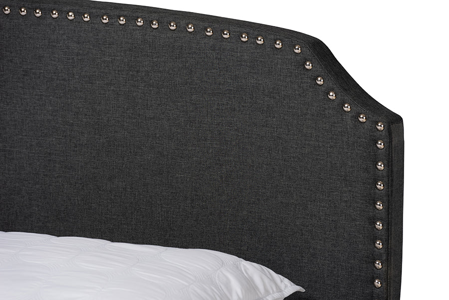 Baxton Studio Larese Dark Grey Fabric Upholstered 2-Drawer Queen Size Platform Storage Bed | Beds | Modishstore - 5