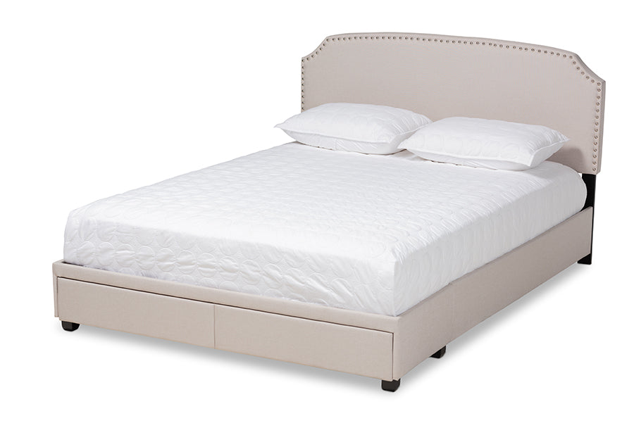 Baxton Studio Larese Upholstered Platform Storage Bed