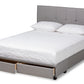 baxton studio netti light grey fabric upholstered 2 drawer king size platform storage bed | Modish Furniture Store-3
