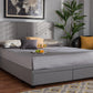 Baxton Studio Netti Light Grey Fabric Upholstered 2-Drawer Queen Size Platform Storage Bed | Modishstore | Beds