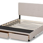 Baxton Studio Netti Beige Fabric Upholstered 2-Drawer King Size Platform Storage Bed | Beds | Modishstore - 7