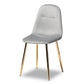 Baxton Studio Elyse Glam and Luxe Grey Velvet Fabric Upholstered Gold Finished 4-Piece Metal Dining Chair Set | Modishstore | Dining Chairs - 2