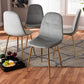 Baxton Studio Elyse Glam and Luxe Grey Velvet Fabric Upholstered Gold Finished 4-Piece Metal Dining Chair Set | Modishstore | Dining Chairs