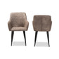 Baxton Studio Belen Modern and Contemporary Grey and Brown Imitation Leather Upholstered 2-Piece Metal Dining Chair Set | Modishstore | Dining Chairs - 3