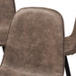 Baxton Studio Filicia Modern and Contemporary Grey and Brown Imitation Leather Upholstered 4-Piece Metal Dining Chair Set  Set | Modishstore | Dining Chairs - 3