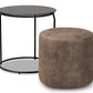 baxton studio kira modern and contemporary black with grey and brown 2 piece nesting table and ottoman set | Modish Furniture Store-3