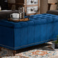 Baxton Studio Kaylee Modern and Contemporary Navy Blue Velvet Fabric Upholstered Button-Tufted Storage Ottoman Bench | Modishstore | Ottomans