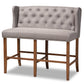 baxton studio alira modern and contemporary grey fabric upholstered walnut finished wood button tufted bar stool bench | Modish Furniture Store-2