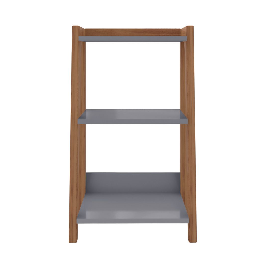 Manhattan Comfort Gowanus Modern Ladder Side Table with 3 Shelves in Grey | Side Tables | Modishstore-2