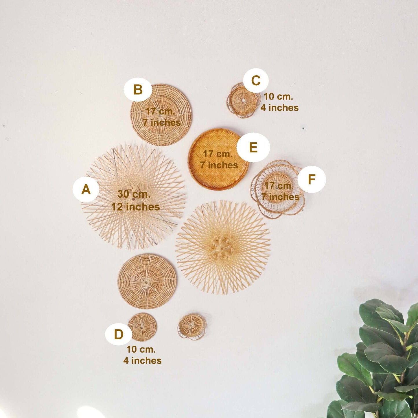 Ka Tin - Bamboo Wall Hanging Set Of 9 By Thaihome | Wall Art | Modishstore - 2