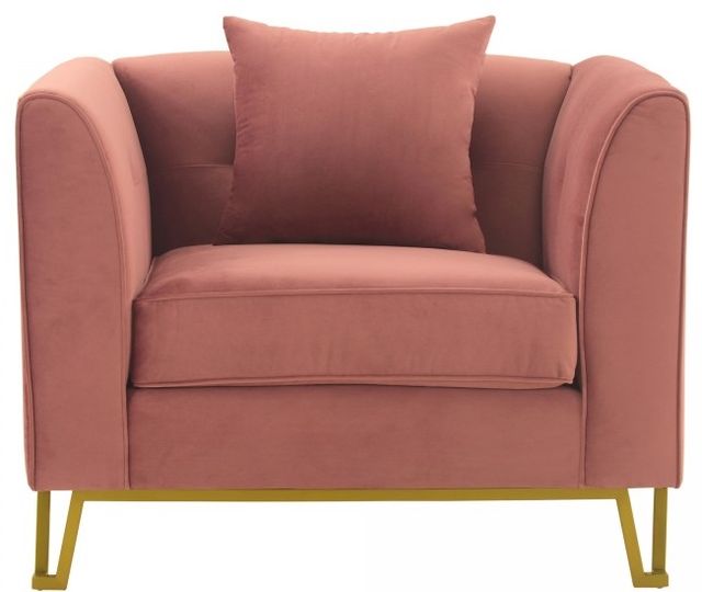 Everest 2 Piece Blush Fabric Upholstered Sofa & Chair Set By Armen Living | Sofas |  Modishstore  - 6