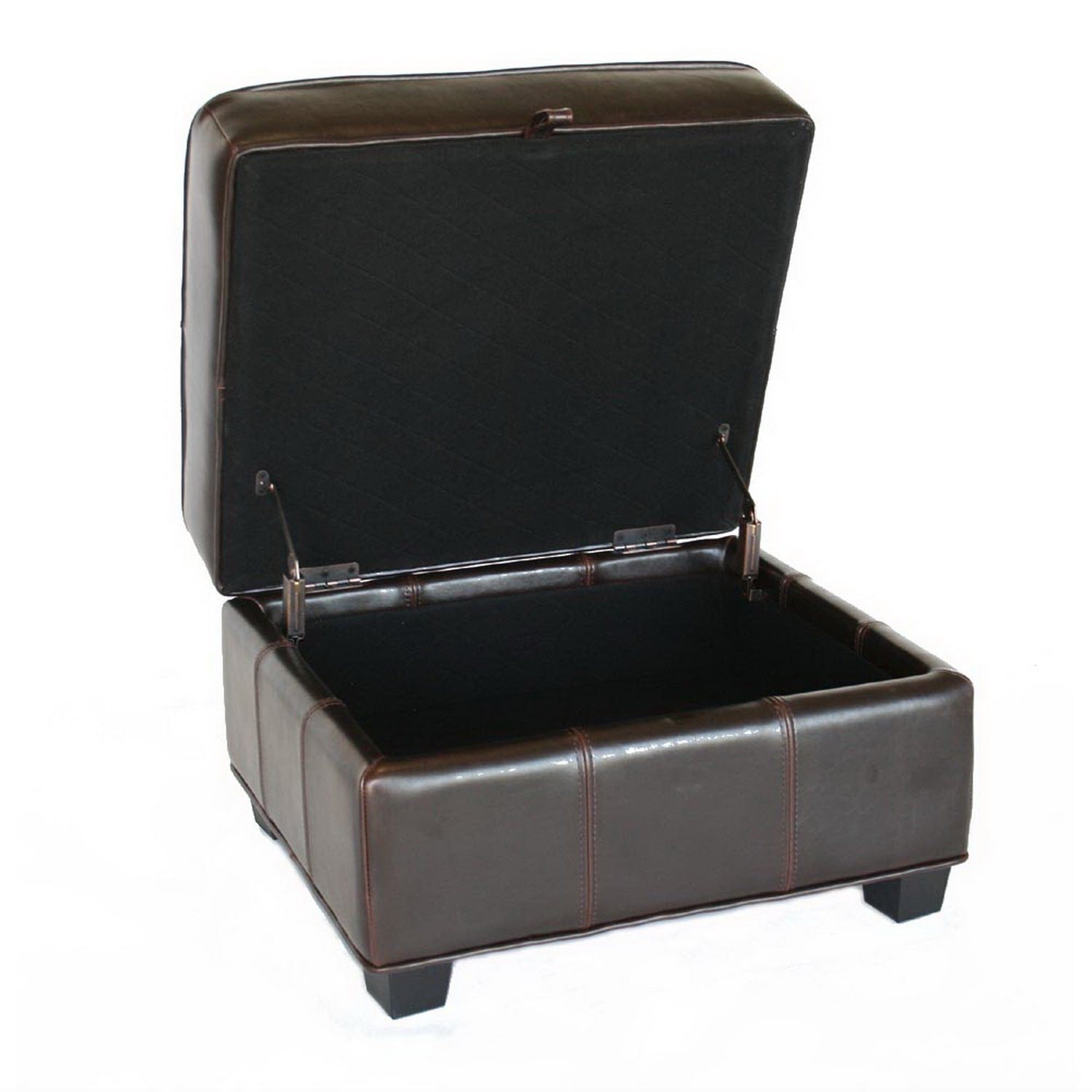 baxton studio agustus brown leather storage ottoman | Modish Furniture Store-2