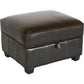 Baxton Studio Agustus Brown Leather Storage Ottoman | Modishstore | Ottomans