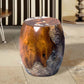 Teak Root and Resin Drum Stool CR-2030 | Resin Side Tables | Modishstore
