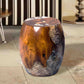 Teak Root and Resin Drum Stool CR-2030 | Resin Side Tables | Modishstore - 4
