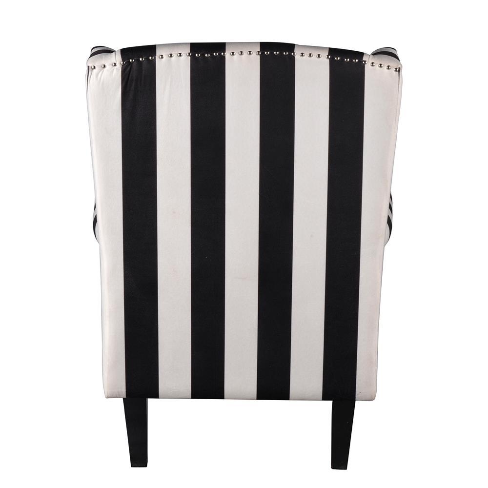 A&B Home Black and White Stripe Oversized Arm Chair-2 - 6