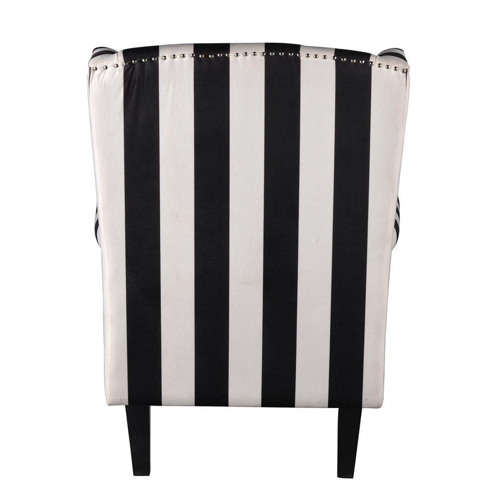 A&B Home Black and White Stripe Oversized Arm Chair-2 - 6