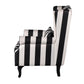 A&B Home Black and White Stripe Oversized Arm Chair-5 - 3