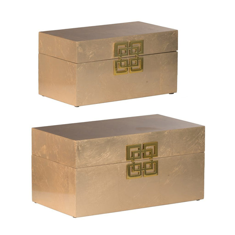 A&B Home Two Blue/Gold Decorative Boxes | Modishstore | 44574-BLUE-DS -5 - 8