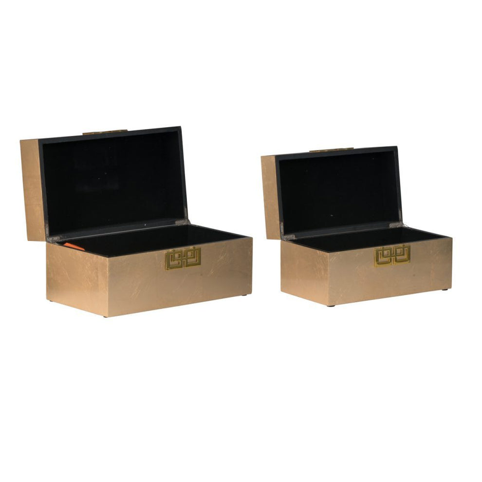 A&B Home Two Blue/Gold Decorative Boxes | Modishstore | 44574-BLUE-DS -8 - 5