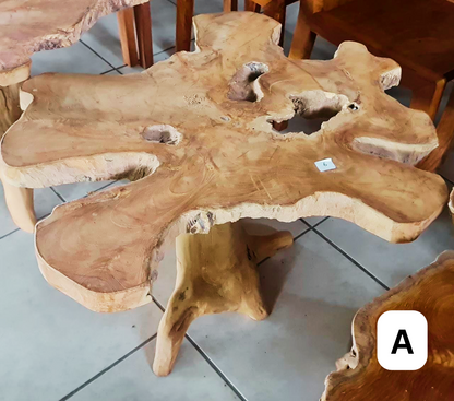 Artisan Living Teak Wood Slice Live Edge Accent Tables | ModishStore | Accent Tables-3