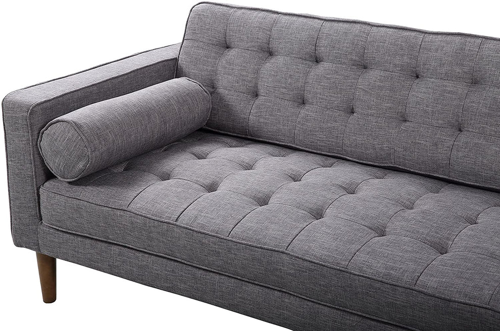 Element Left-Side Chaise Sectional in Dark Gray Linen and Walnut Legs By Armen Living | Sectional | Modishstore - 3