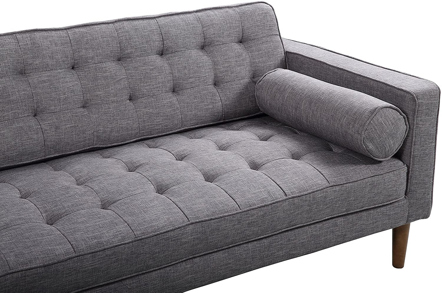 Element Right-Side Chaise Sectional in Dark Gray Linen and Walnut Legs By Armen Living | Sofa Set | Modishstore - 3