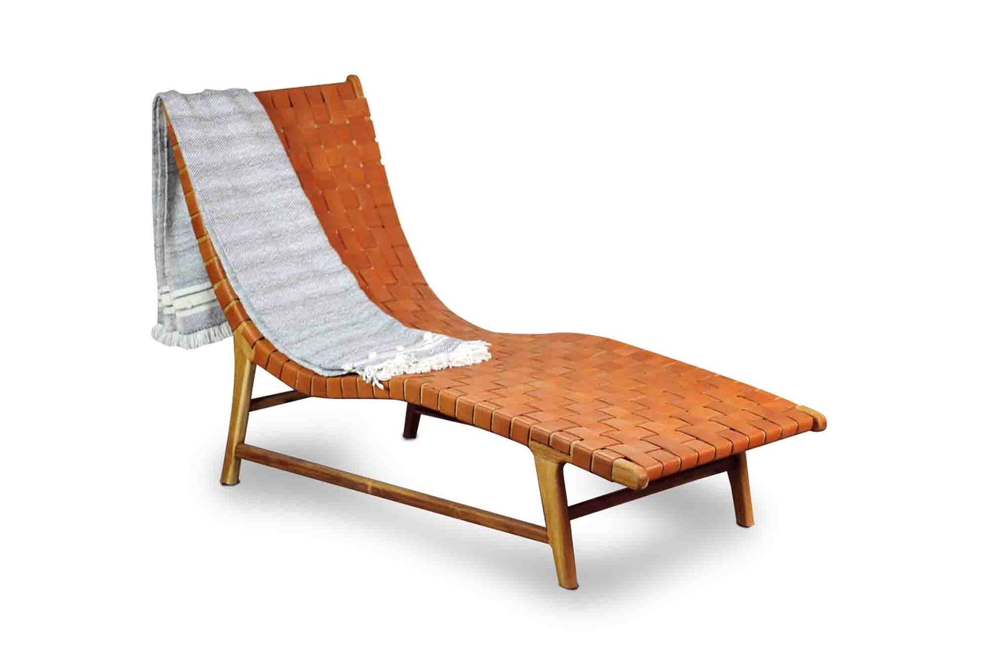 Lyon Leather Weave Chaise Lounger AL503-3
