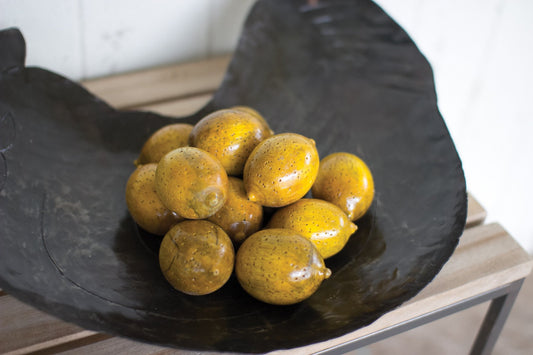 Kalalou Hand Carved Wooden Lemons - Set Of 12 | Modishstore | Home Accents