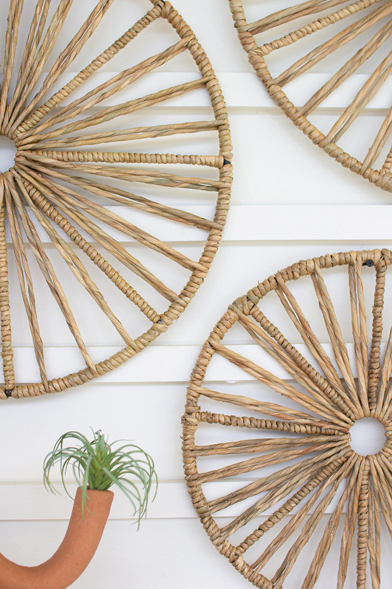 Spoked Seagrass Wall Art Set Of 3 By Kalalou-2