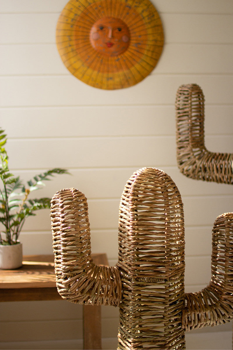 Woven Seagrass Cacti Set Of 2 By Kalalou | Sculptures |  Modishstore  - 2