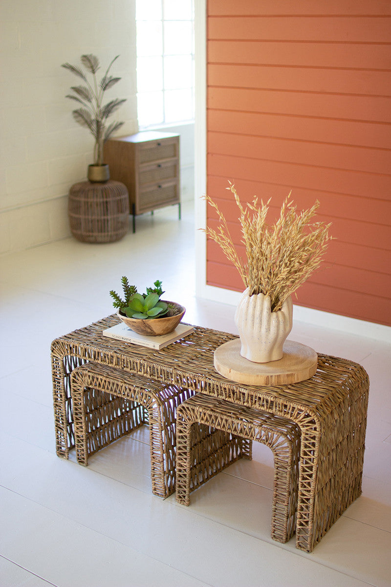 Open Weave Coffee Tables Set Of 3 By Kalalou-3