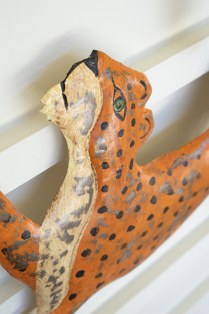 Hand Hammered Recycled Cheetah And Tiger Wall Hanging Set Of 2  By Kalalou | Wall Decor |  Modishstore  - 2