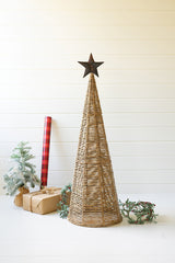 Seagrass Christmas Tree With Metal Star By Kalalou
