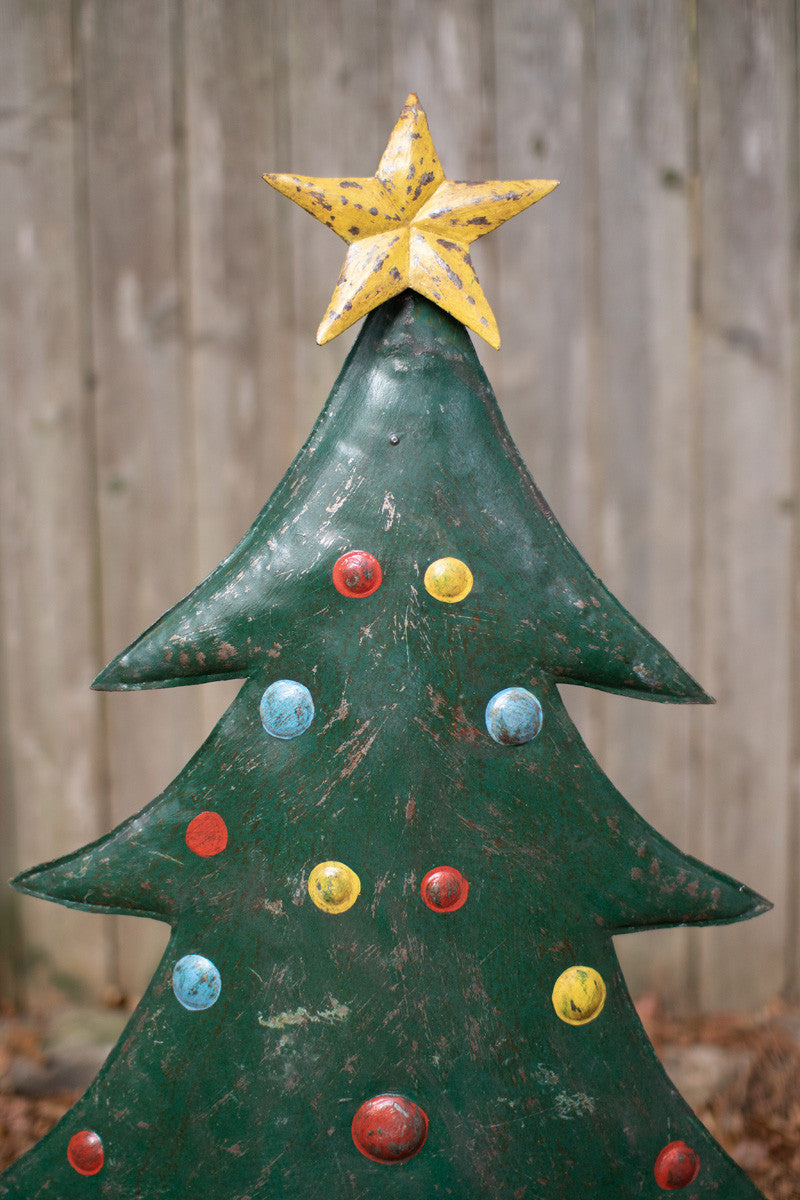 Hand-Hammered Metal Christmas Tree Yard Stakes Set Of 2  By Kalalou | Christmas Trees |  Modishstore  - 2