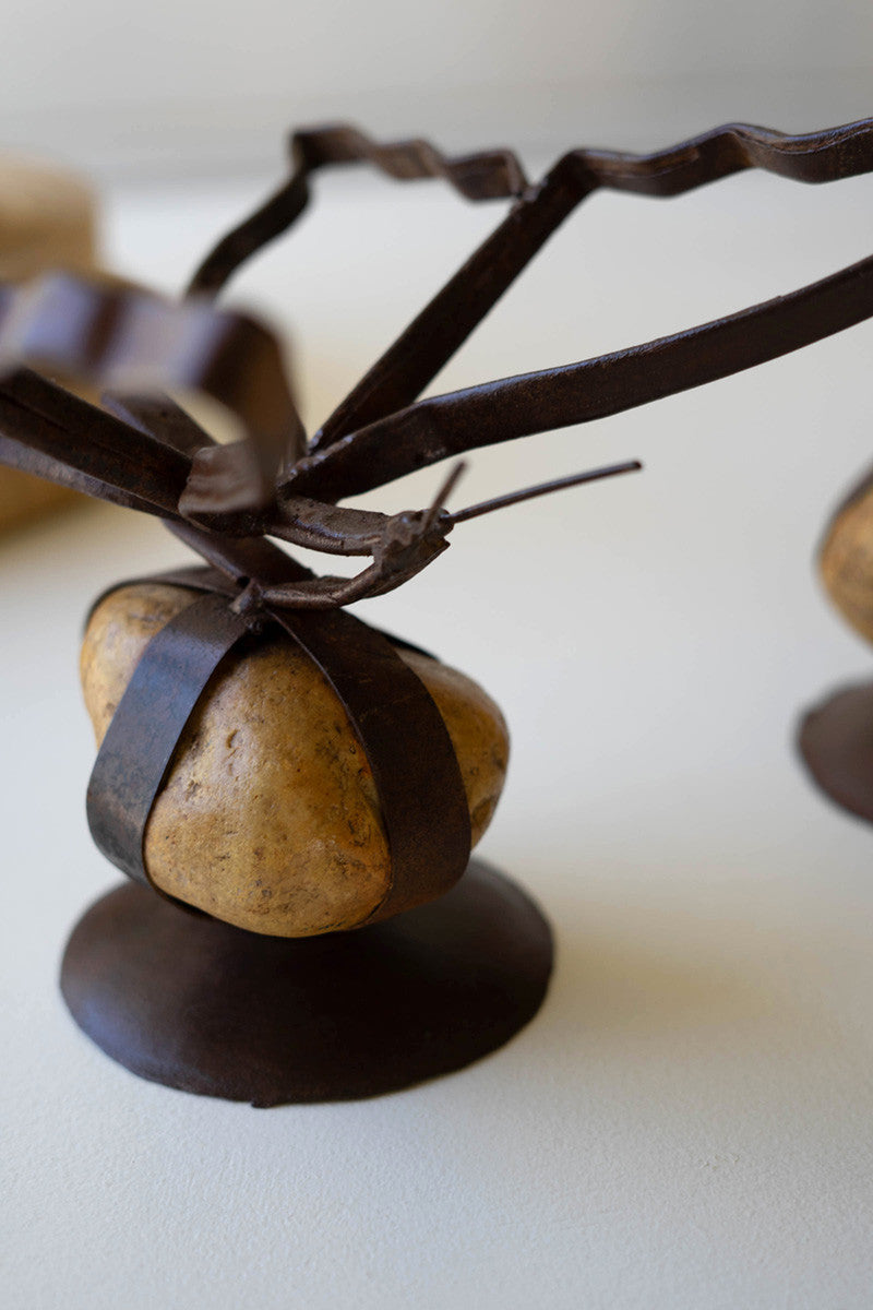 Set Of Two Sister Clara Butterflies On Caged Rock Base By Kalalou | Sculptures | Modishstore - 4