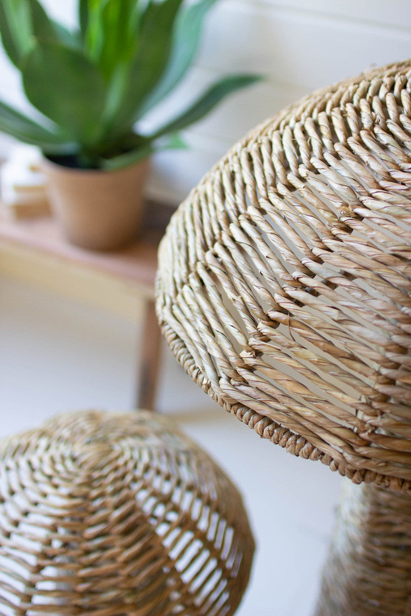 Set Of Two Woven Seagrass Mushrooms By Kalalou | Sculptures | Modishstore - 5