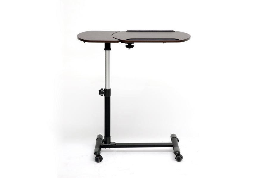baxton studio olsen brown wheeled laptop tray table with tilt control | Modish Furniture Store-3