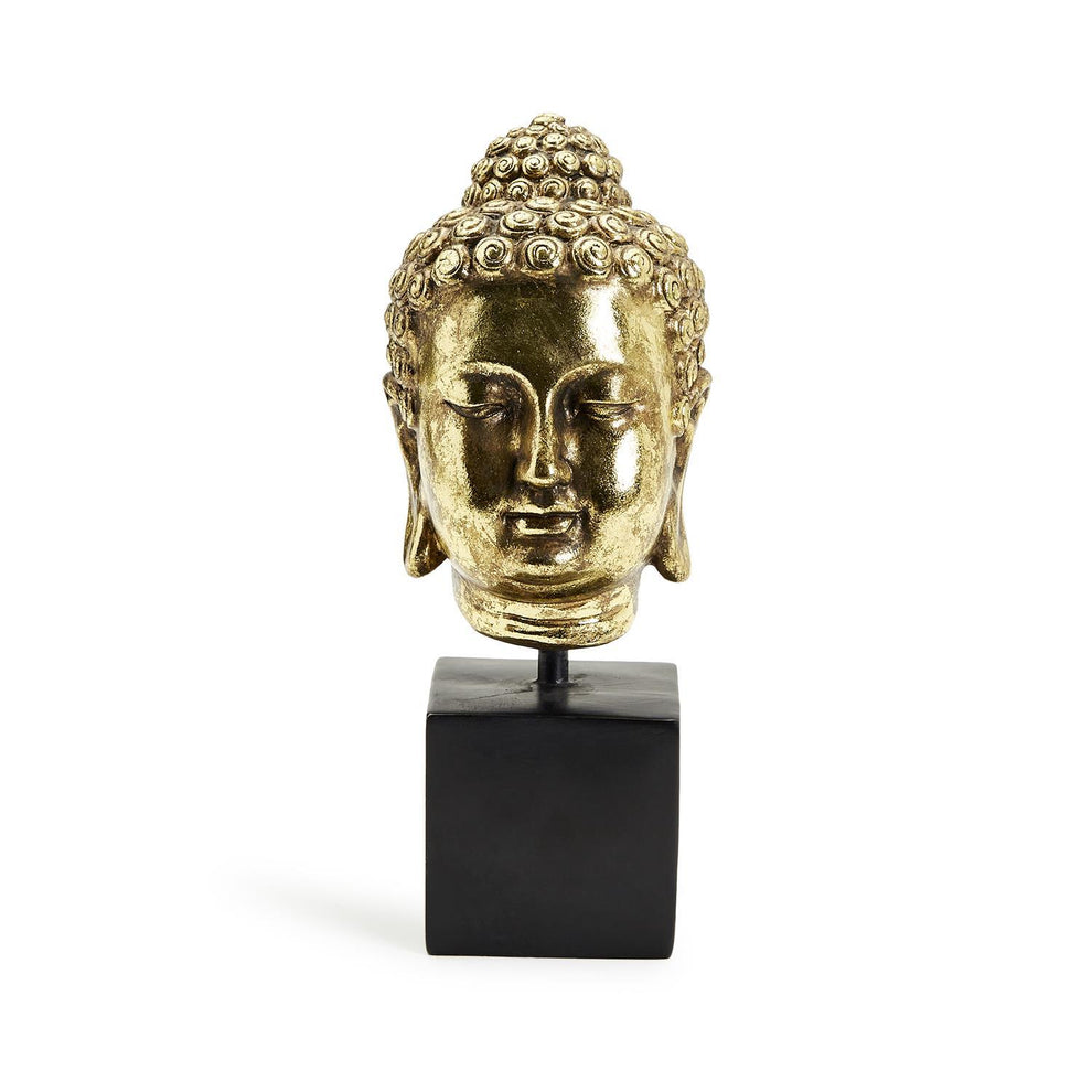 Buddha Head On Black Pedestal Stand By Tozai Home | Sculptures | Modishstore - 1