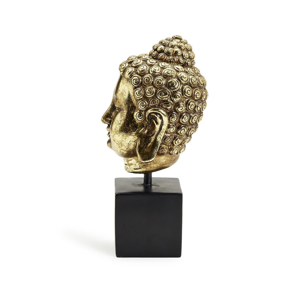 Buddha Head On Black Pedestal Stand By Tozai Home | Sculptures | Modishstore - 5