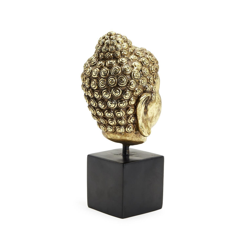 Buddha Head On Black Pedestal Stand By Tozai Home | Sculptures | Modishstore - 3