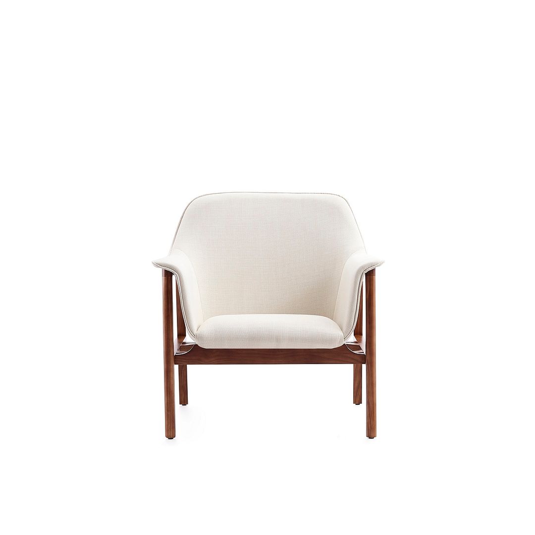 Manhattan Comfort Miller Grey and Walnut Linen Weave Accent Chair | Accent Chairs | Modishstore-11
