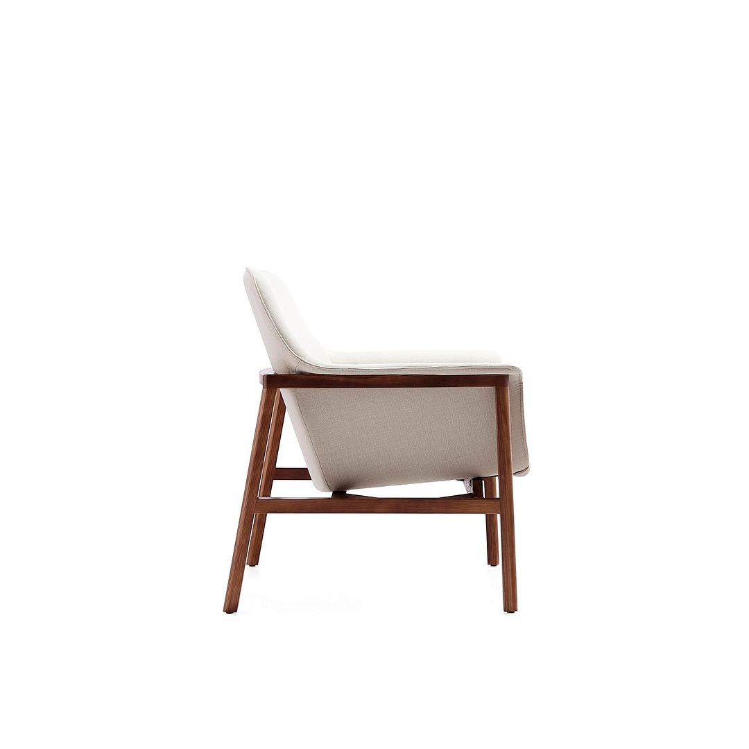 Manhattan Comfort Miller Grey and Walnut Linen Weave Accent Chair | Accent Chairs | Modishstore-12