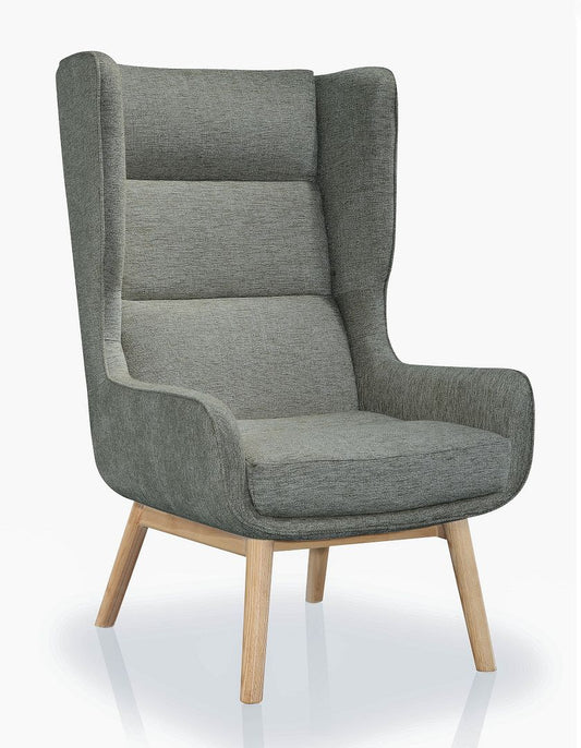 Manhattan Comfort Sampson Graphite and Natural Twill Accent Chair | Accent Chairs | Modishstore