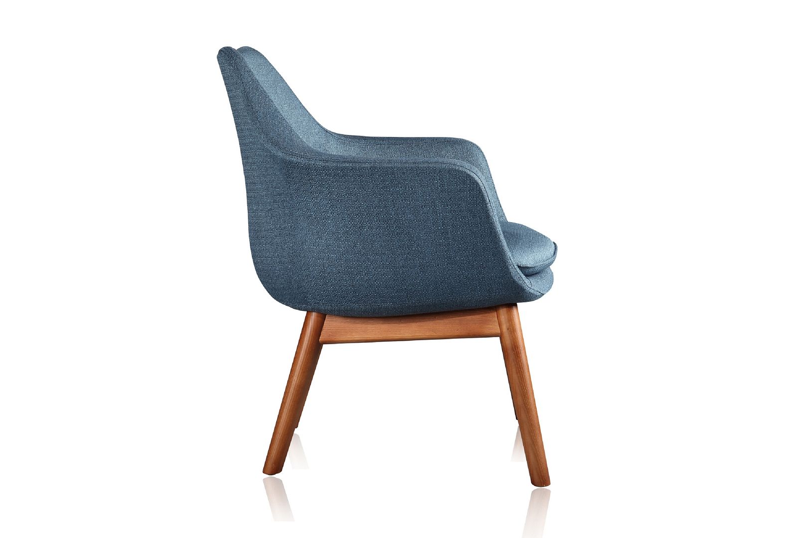 Manhattan Comfort Cronkite Blue and Walnut Twill Accent Chair | Accent Chairs | Modishstore-7